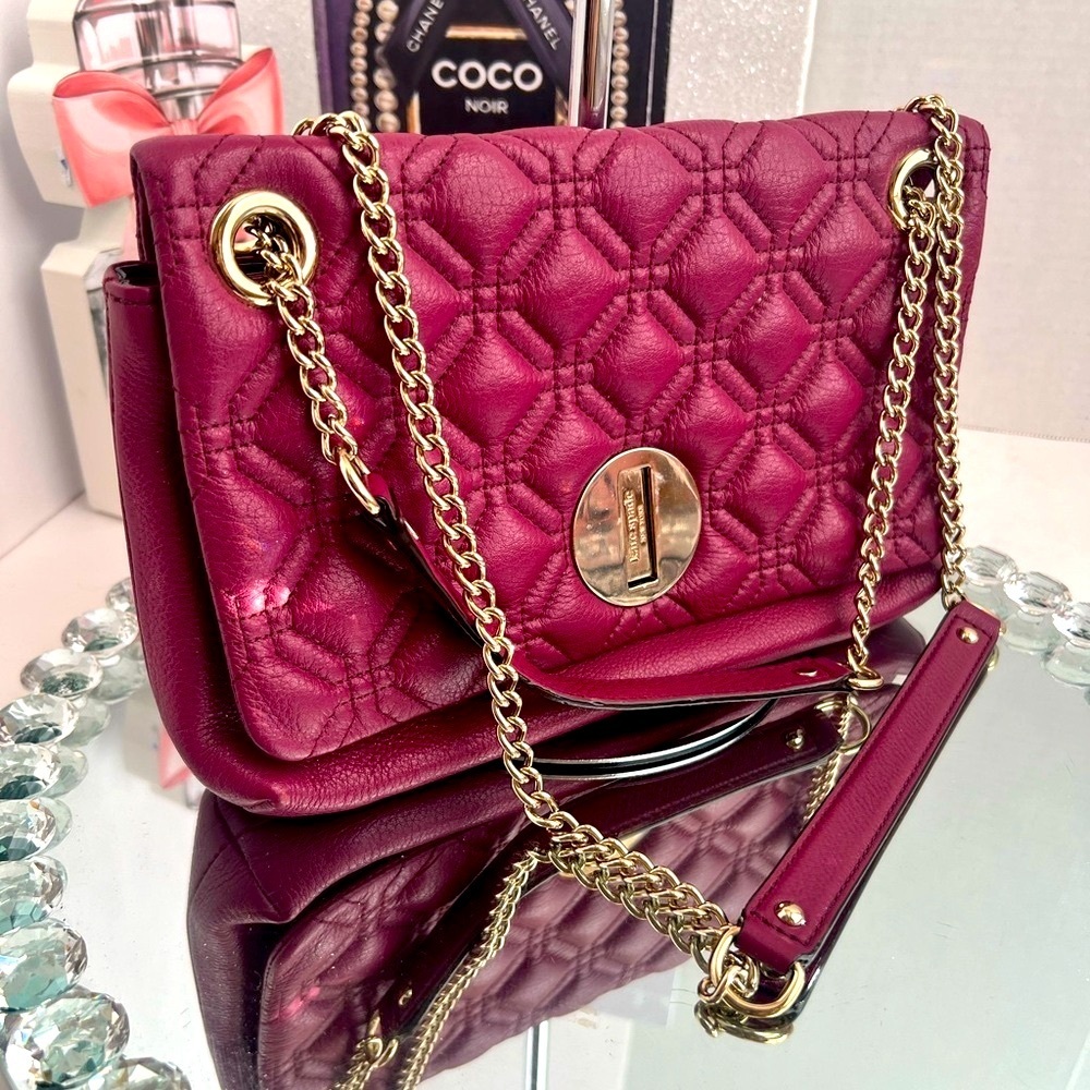 Kate Spade Astor burgundy Court Naomi Quilted leather shoulder bag - Picture 2 of 6